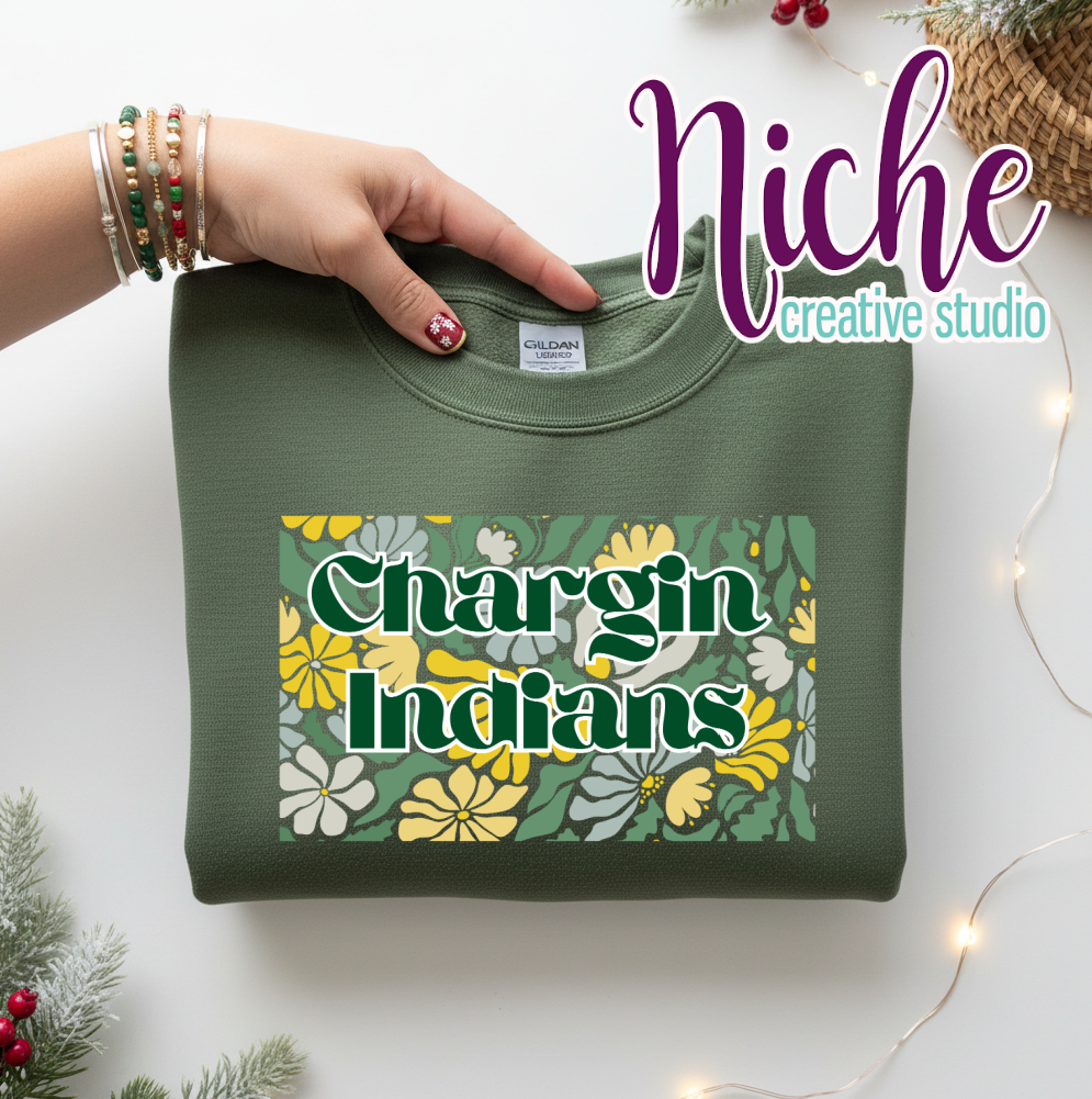 -WAS8405 Chargin Indians Groovy Floral Decal