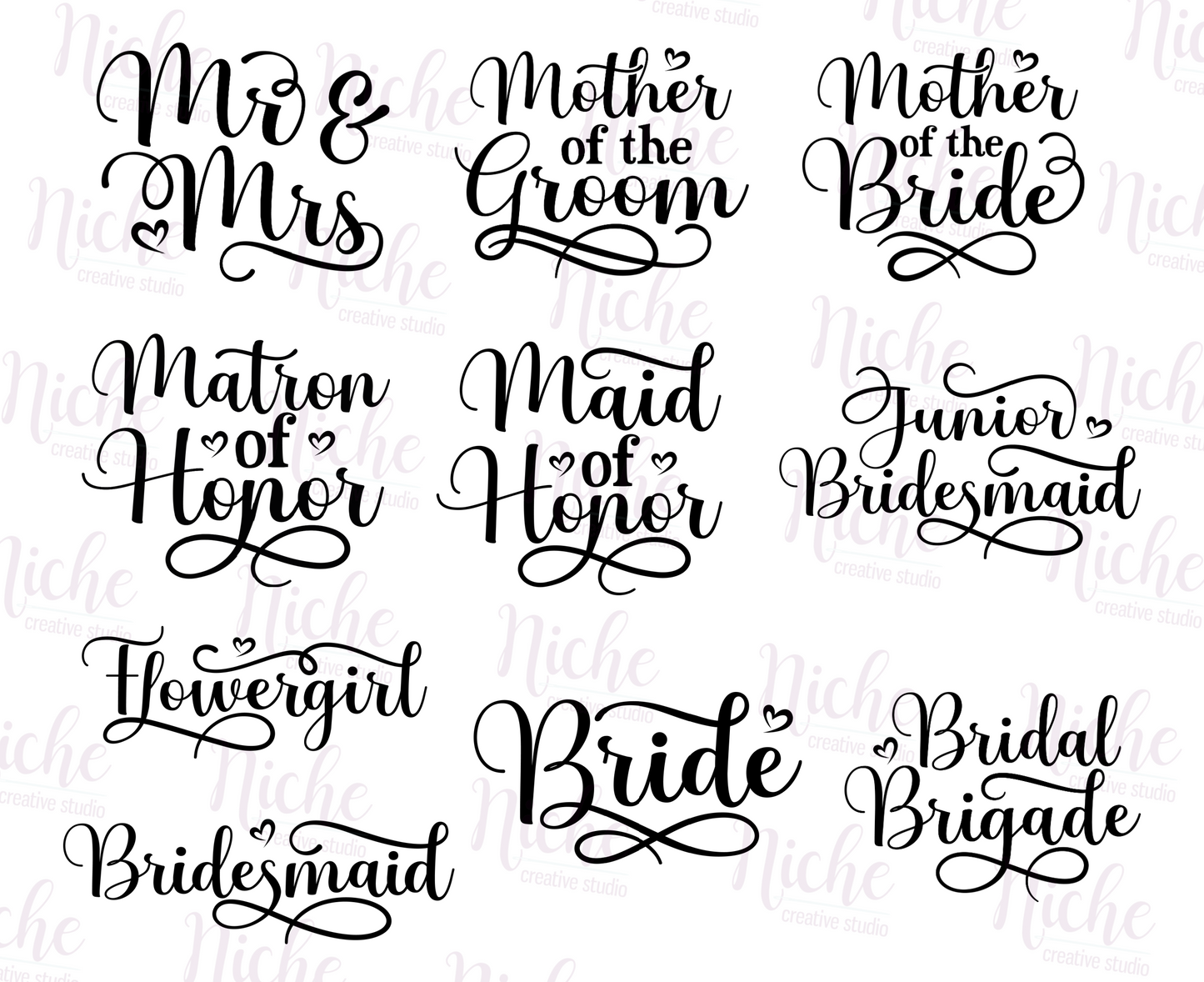 -WED1746 Bridal Party Decal