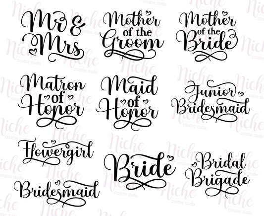 -WED1746 Bridal Party Decal