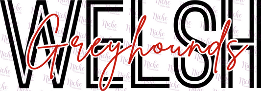 -WEL1991 Welsh Greyhounds Stacked Decal