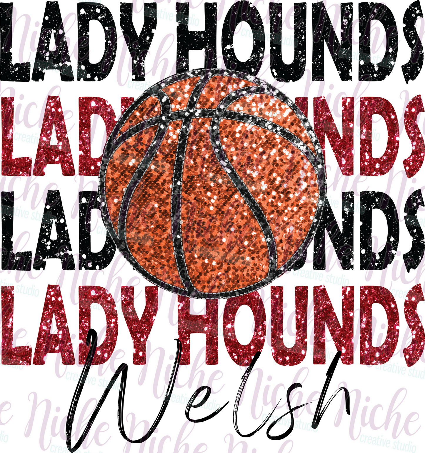 -WEL3400 Lady Hound Basketball Decal