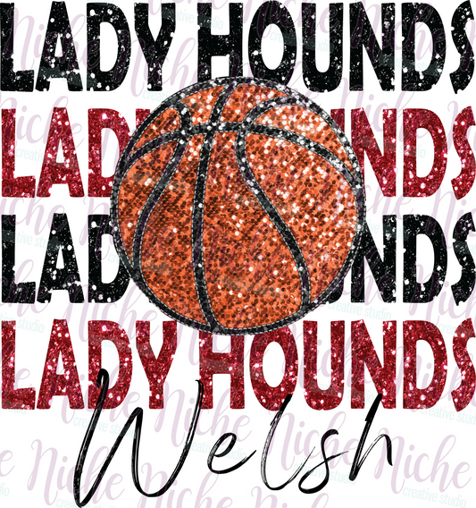 -WEL3400 Lady Hound Basketball Decal