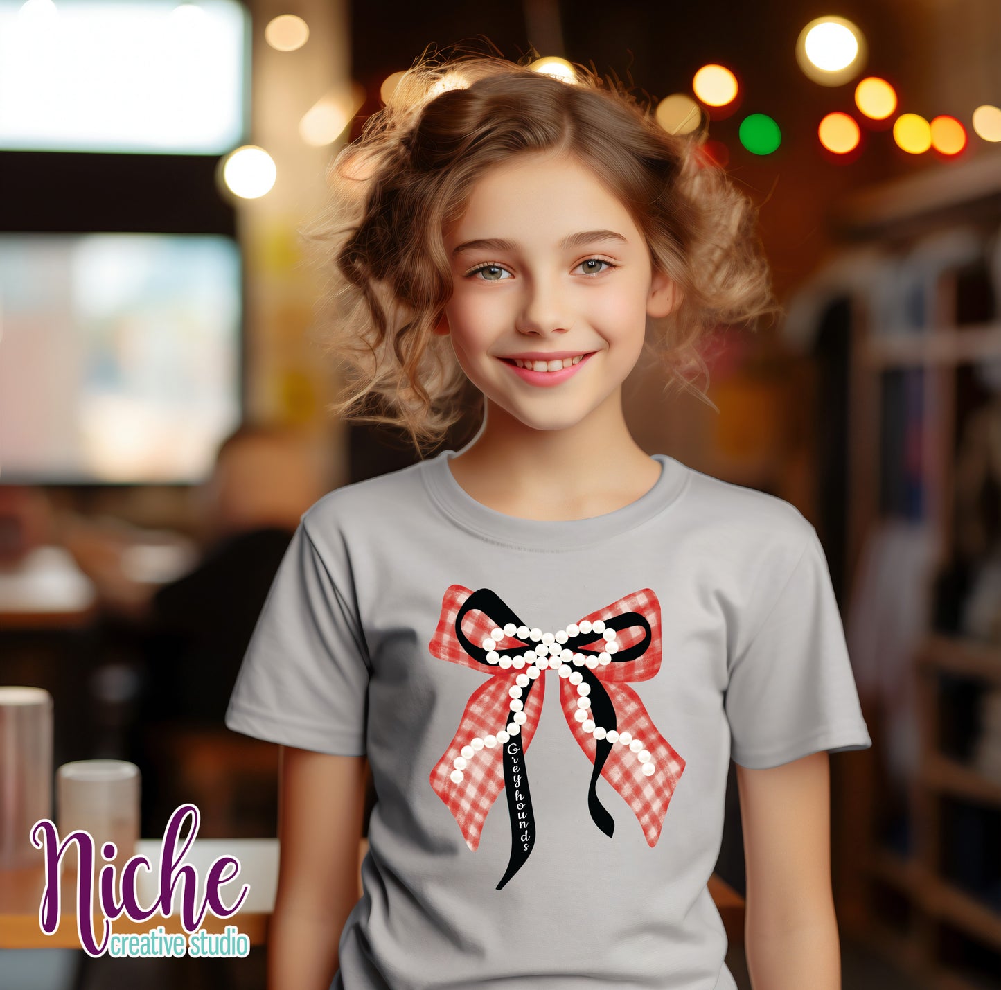 -WEL3413 Greyhounds Pearl Bow Decal