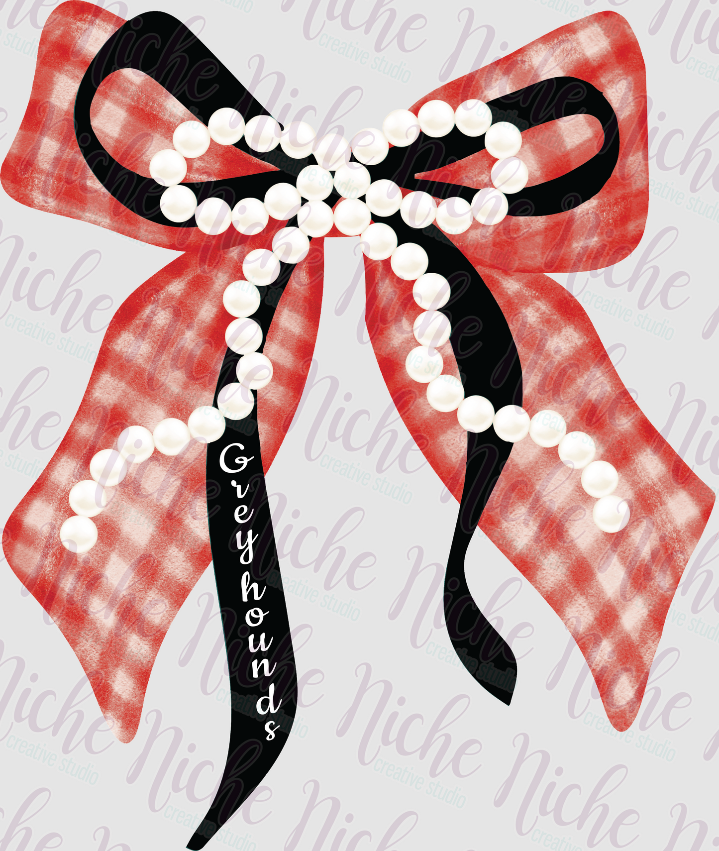 -WEL3413 Greyhounds Pearl Bow Decal