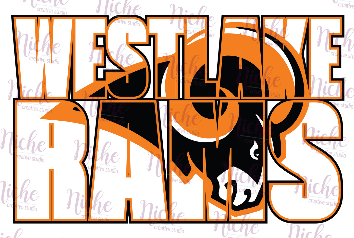 -WES1915 Westlake Rams  Knock Out Decal