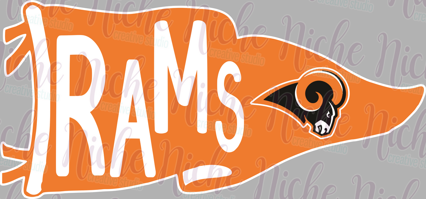 -WES4500 Rams Pennant Decal