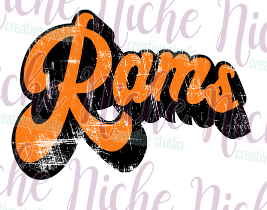 -WES8312 Retro Rams Decal