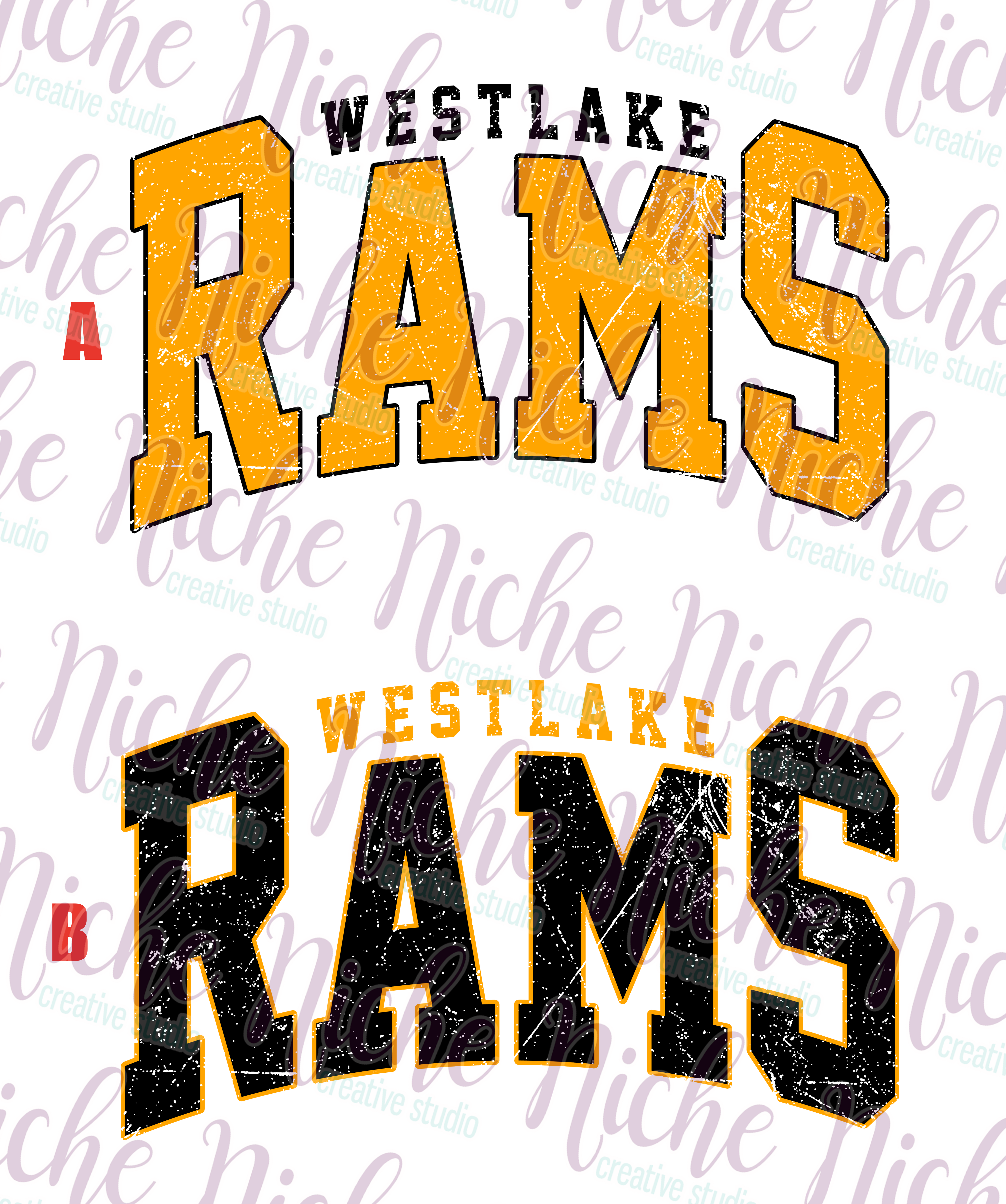 -WES8314 Vintage Rams Decal – Niche Creative Studio