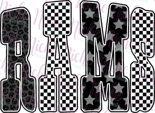 -WES8315 Rams Checkered Decal
