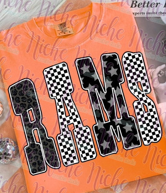 -WES8315 Rams Checkered Decal