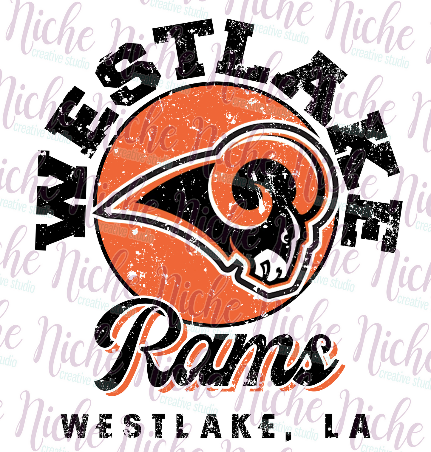 -WES8316 Vintage Westlake Rams Decal