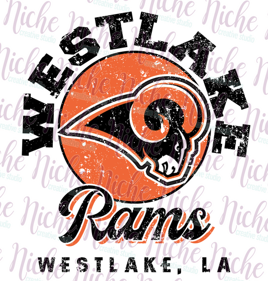 -WES8316 Vintage Westlake Rams Decal