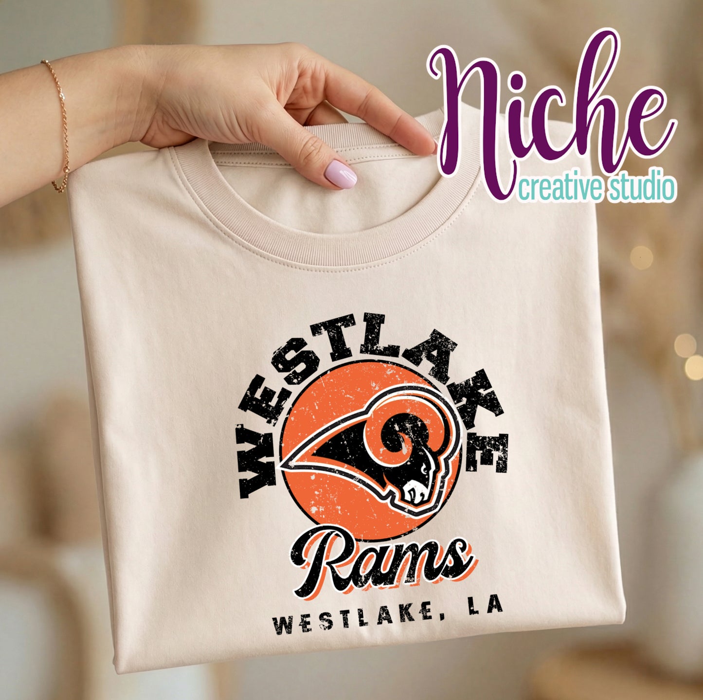 -WES8316 Vintage Westlake Rams Decal