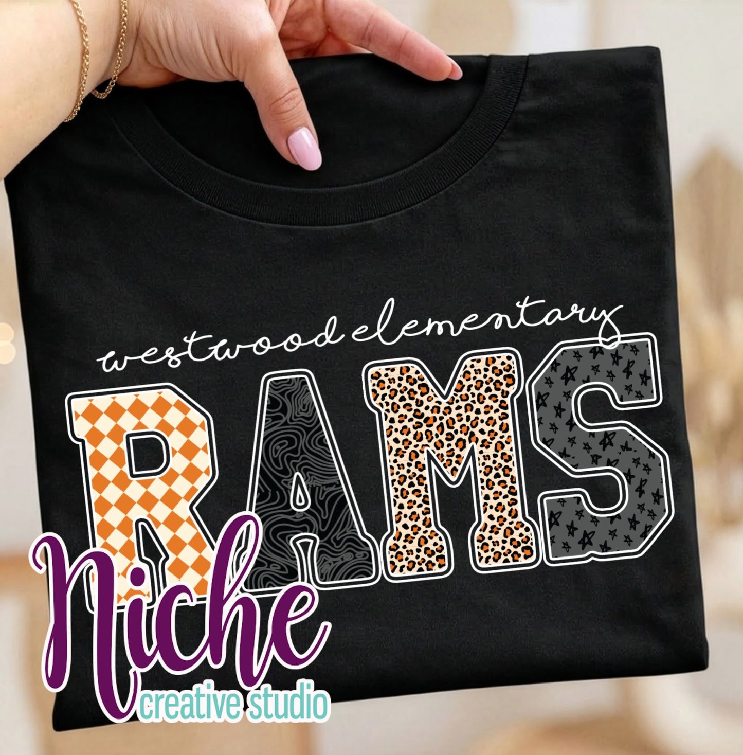 -WES8320 Doodle Rams Decal