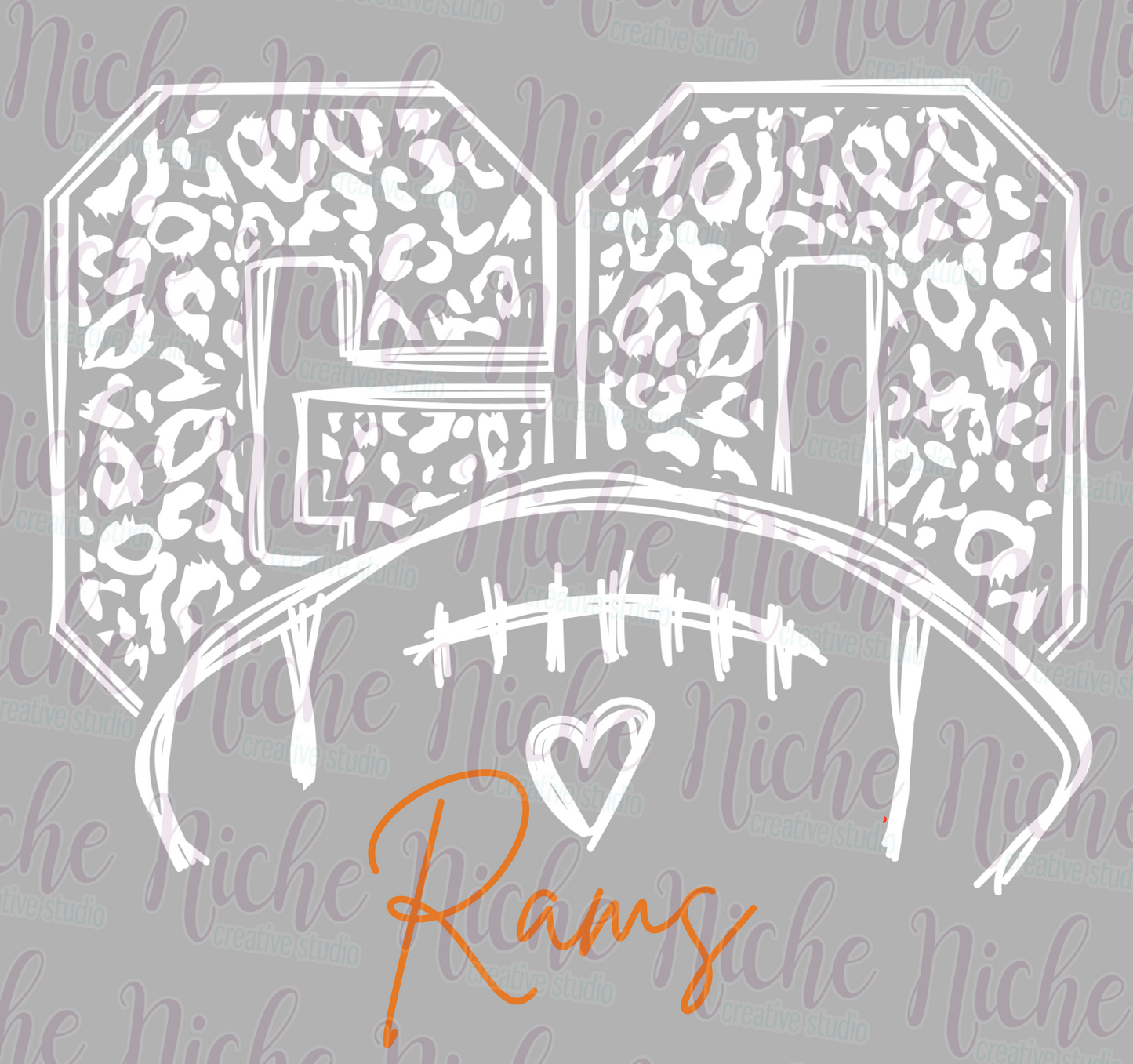 -WES8321 Go Rams Football Decal