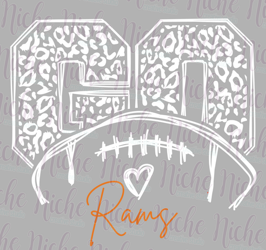 -WES8321 Go Rams Football Decal