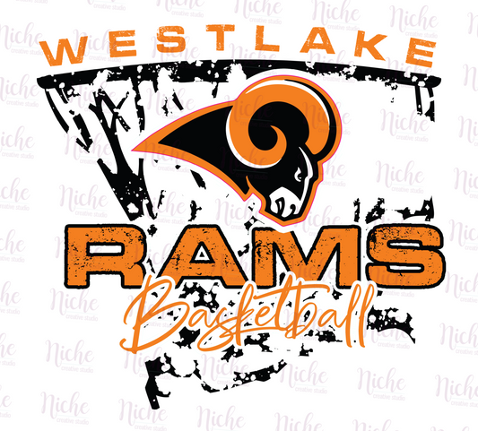 -WES999 Rams Basketball Decal