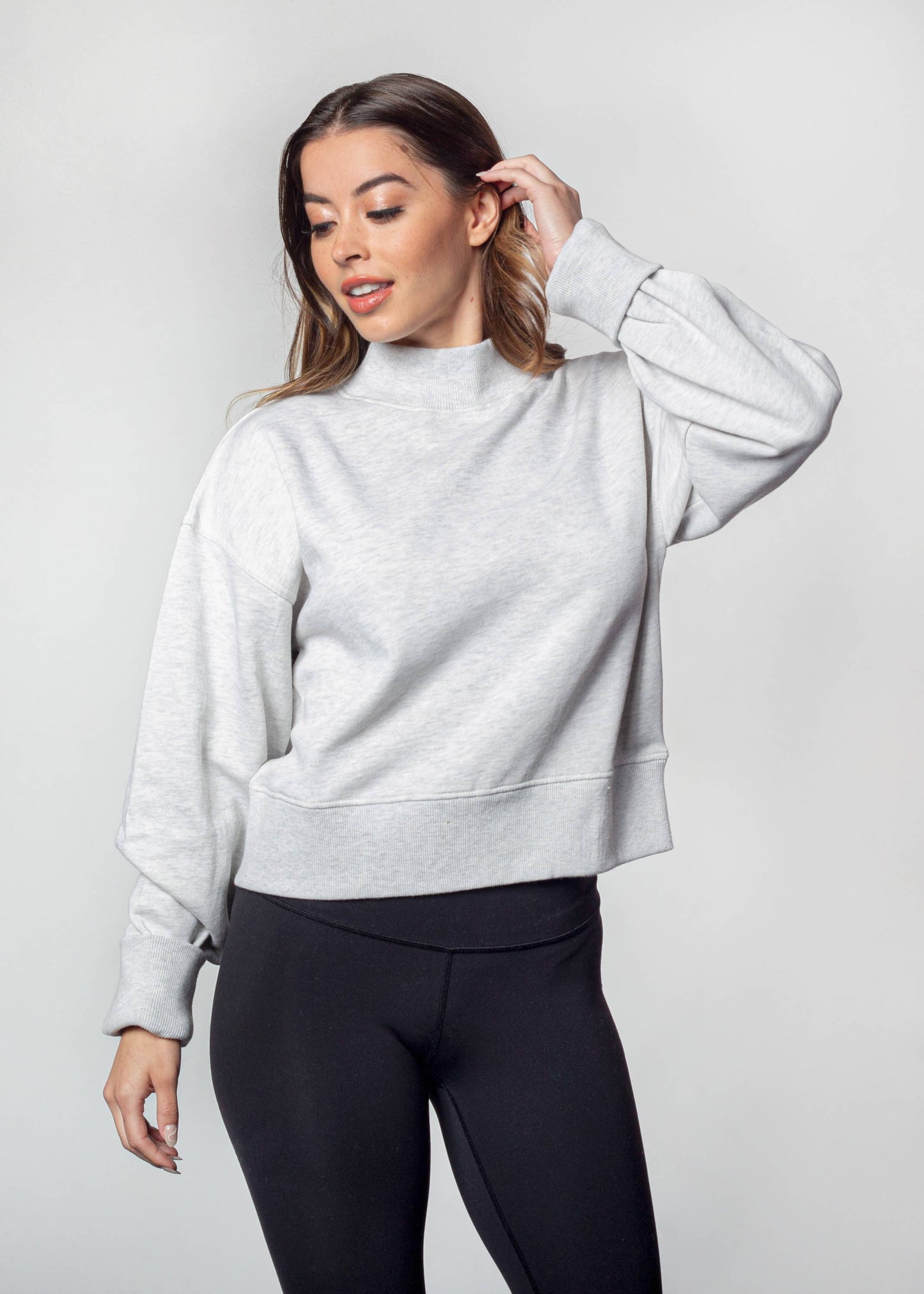 Mock-Neck CROP Haley Sweatshirt