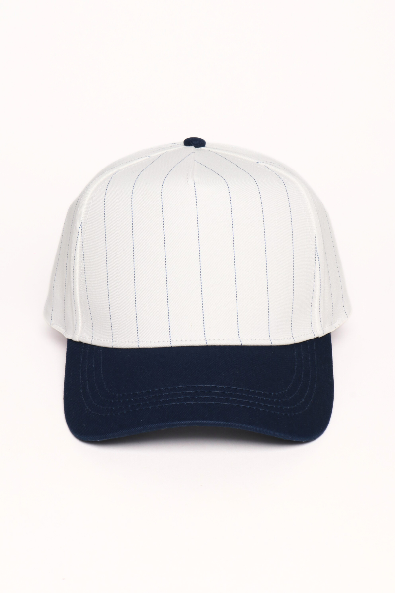 Pinstripe Two-Tone Baseball Cap