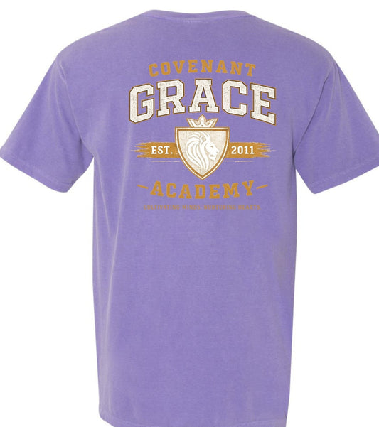 CGA026 Distressed T-shirt - Comfort Colors Violet Adult