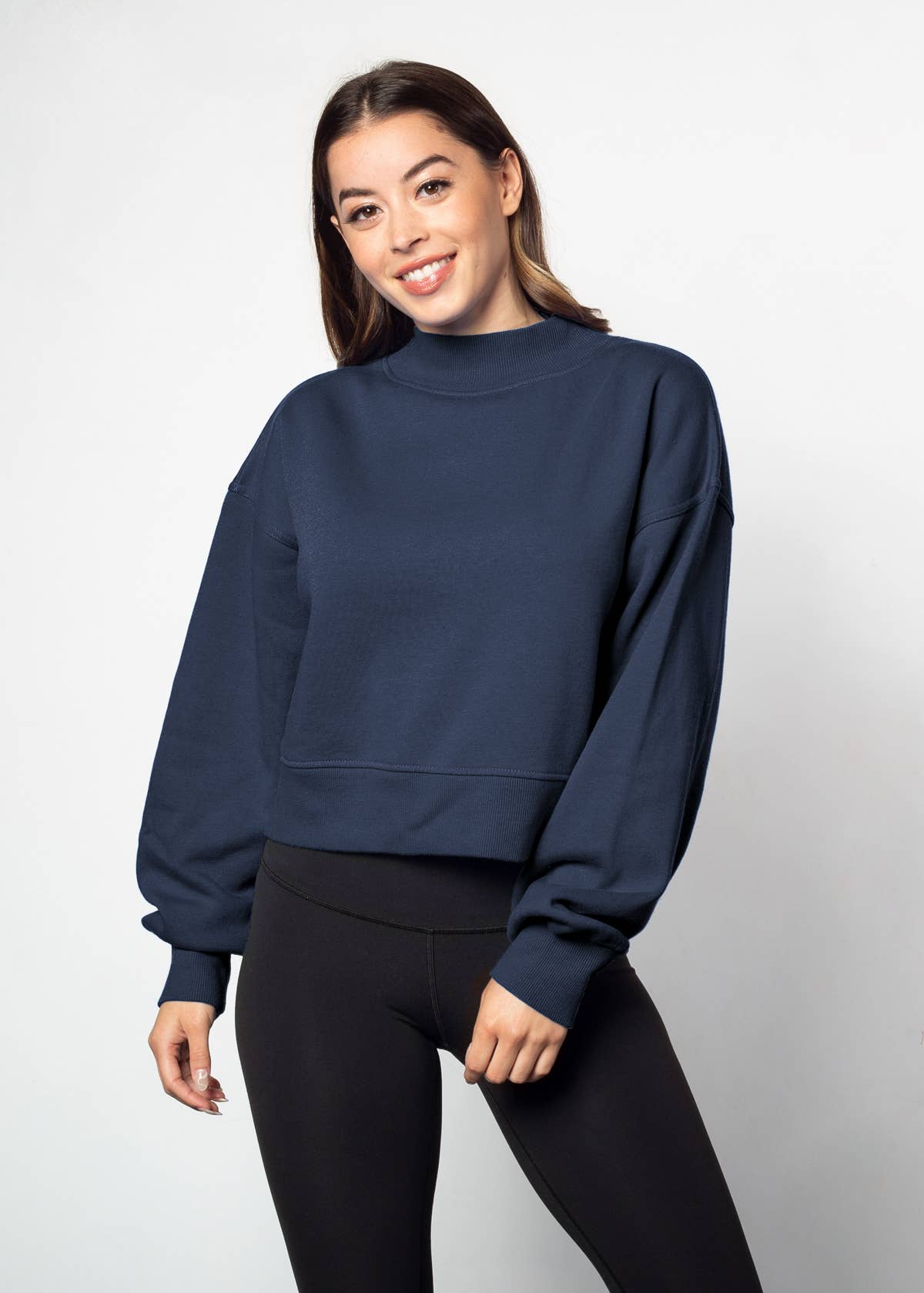 Mock-Neck CROP Haley Sweatshirt