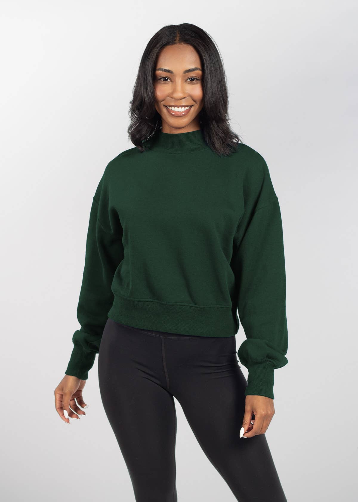 Mock-Neck CROP Haley Sweatshirt