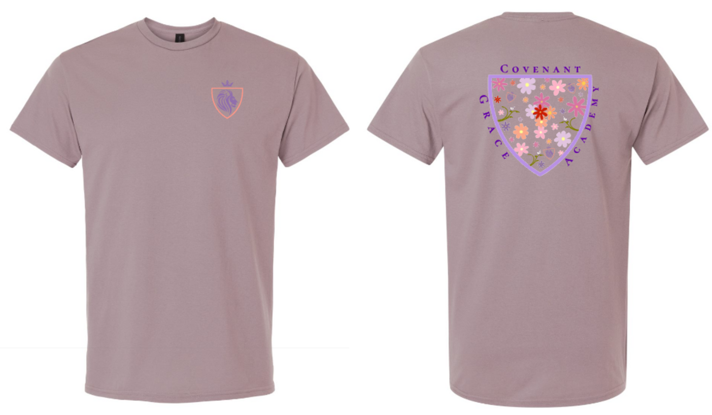CGA263 Floral Shield Light Cotton T-shirt - Gildan Paragon Adult
