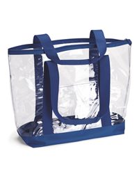 Clear Tote Bag Contrasting Straps - Royal (7009)