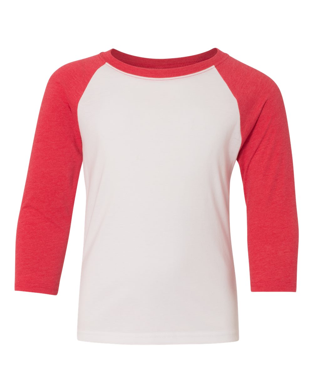 Youth 3/4 Sleeve Raglan: White/Red