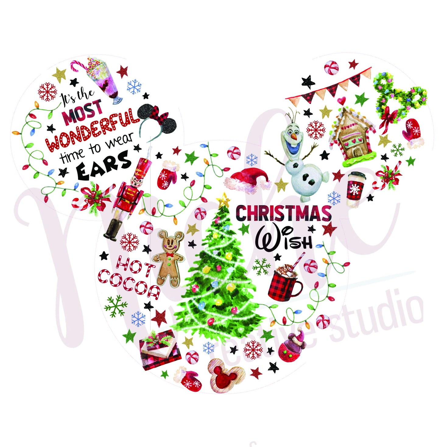 * Mouse Ears Christmas Collage Ears Decal