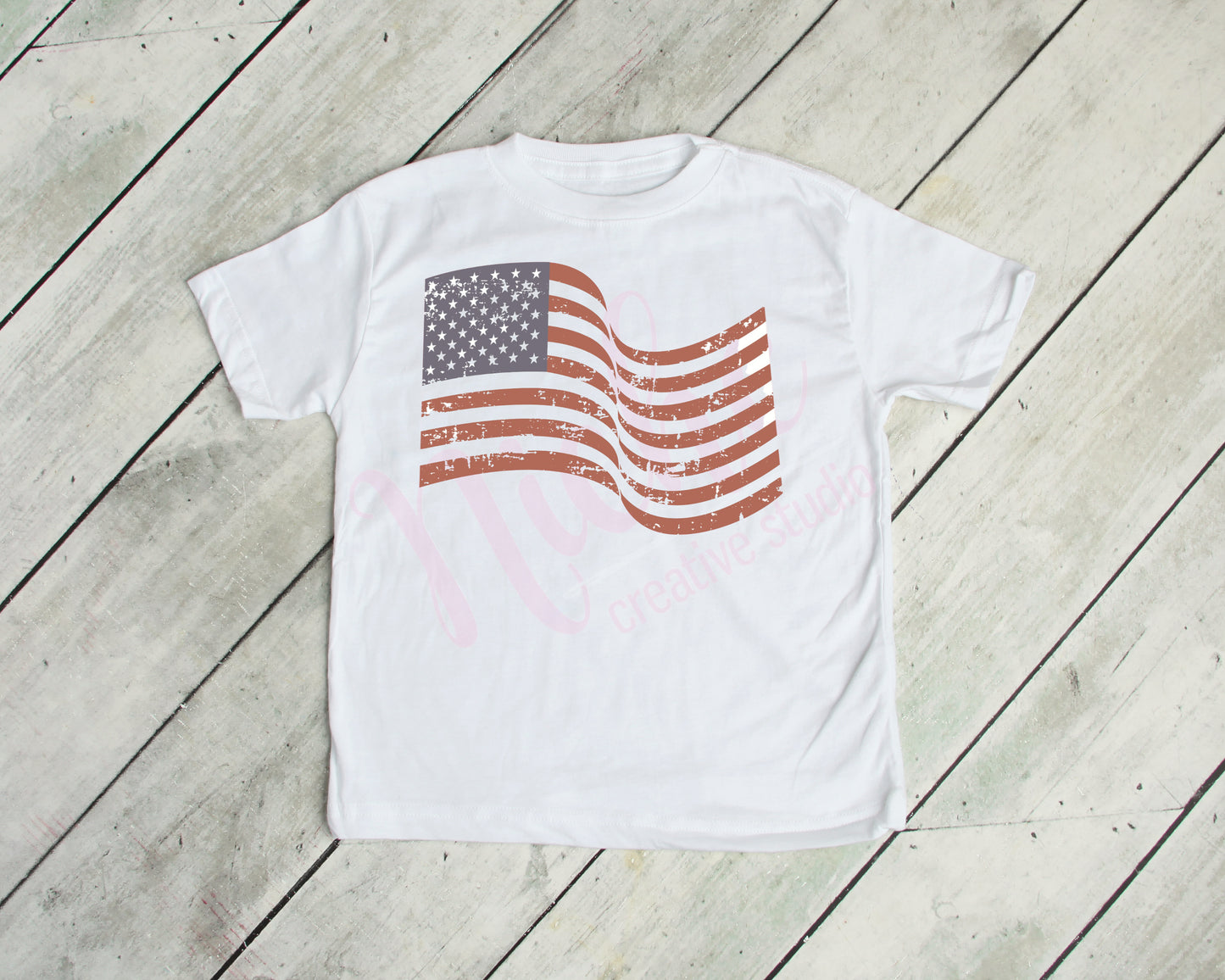* Distressed Flag Wave Decal
