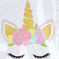 *Floral Gold Glitter Unicorn Decal