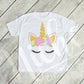 *Floral Gold Glitter Unicorn Decal