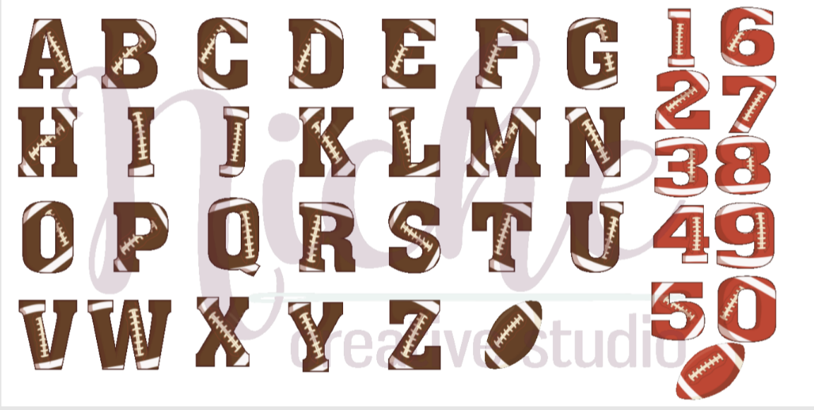 *3" Football Letter Decal