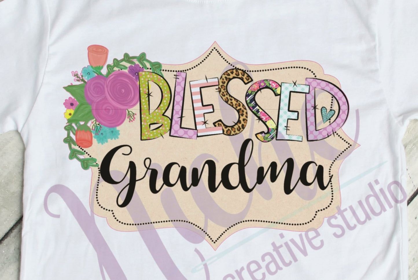 * Framed Blessed Grandma Decal