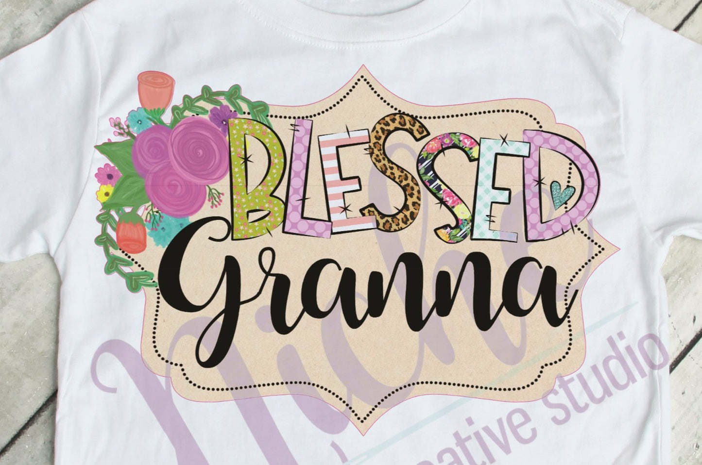 * Framed Blessed Granna Decal