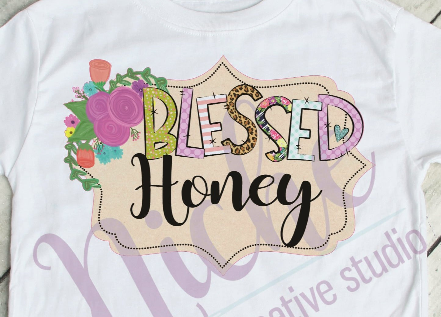 * Framed Blessed Honey Decal