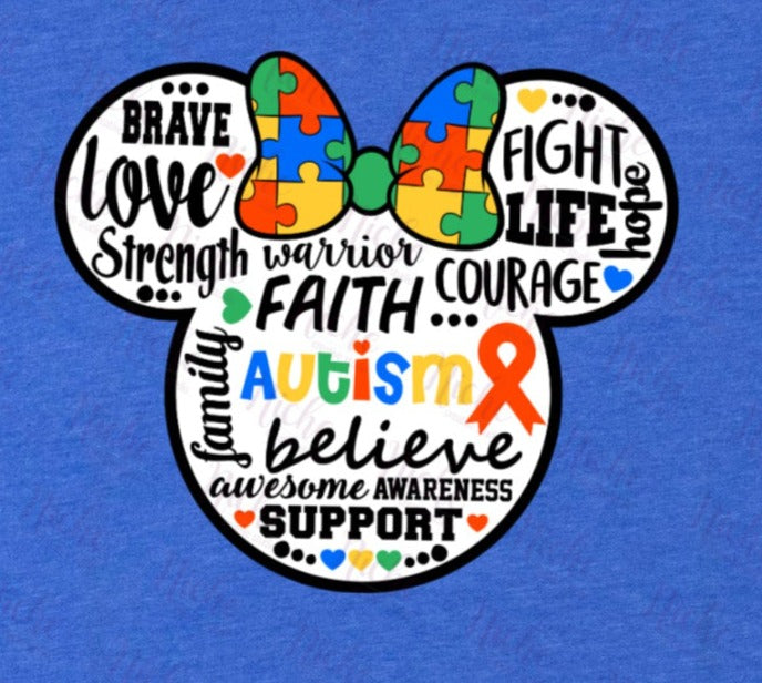 *Girl Mouse Autism Decal