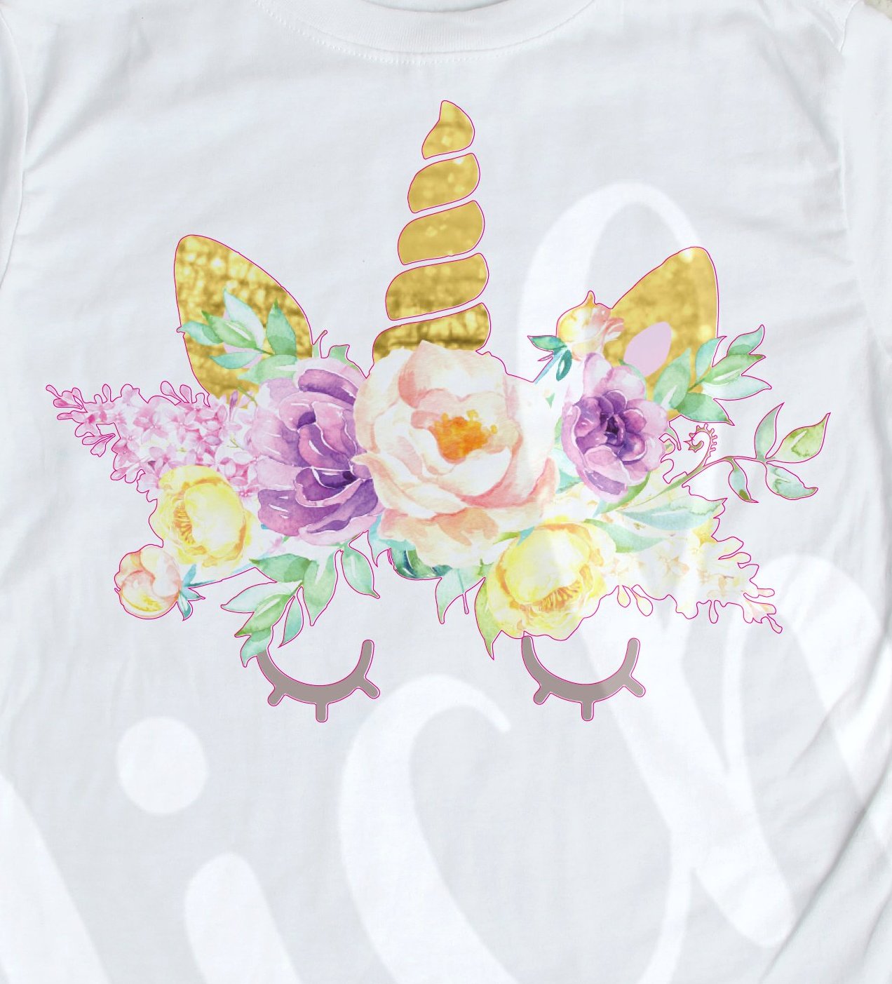 *Floral Watercolor Unicorn Decal