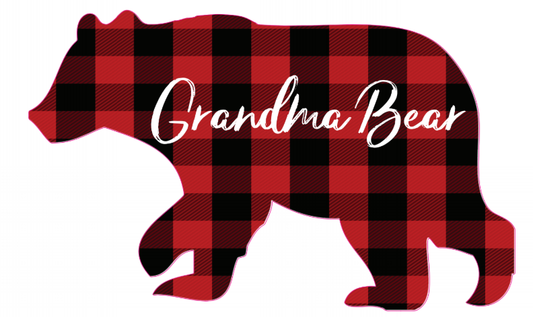 *Grandma Bear Plaid Decal