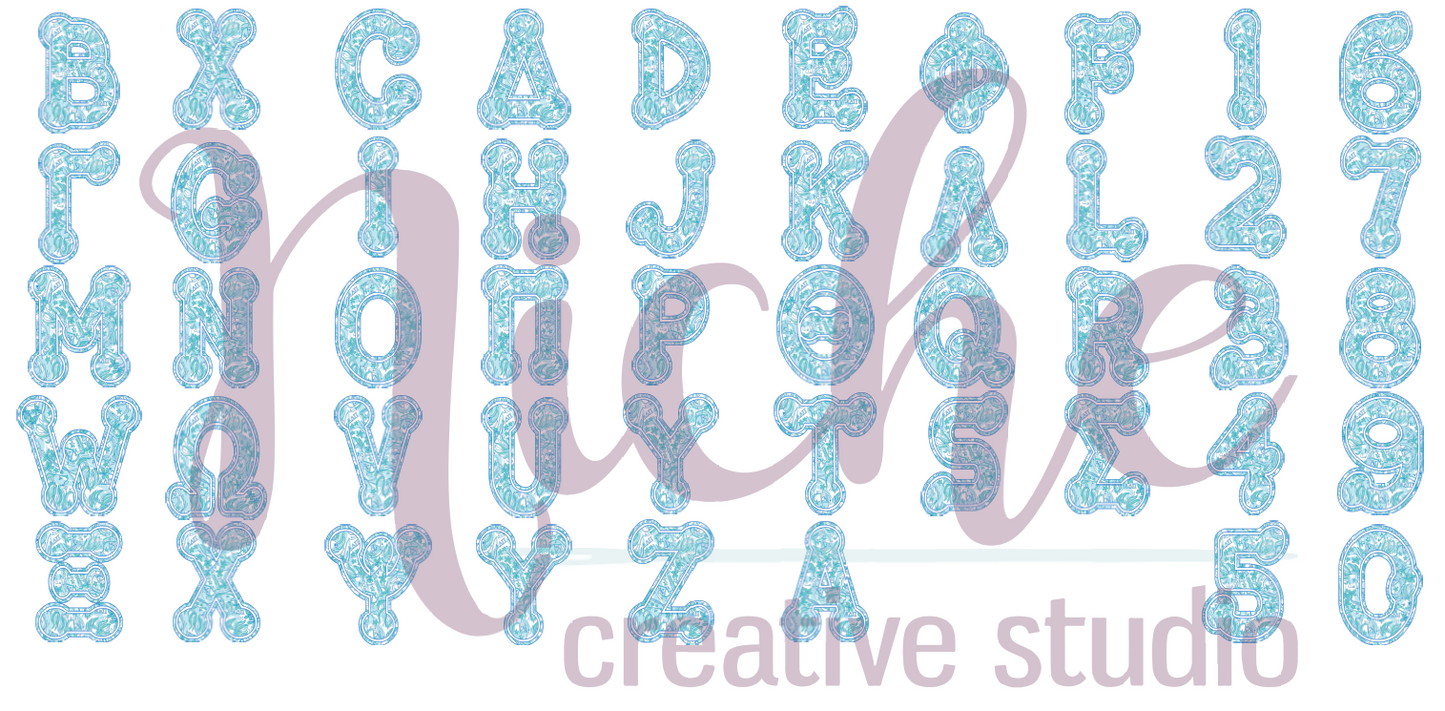 *3" Greek Blue Alphabet Decal