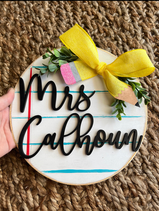 Personalized Teacher Sign Class