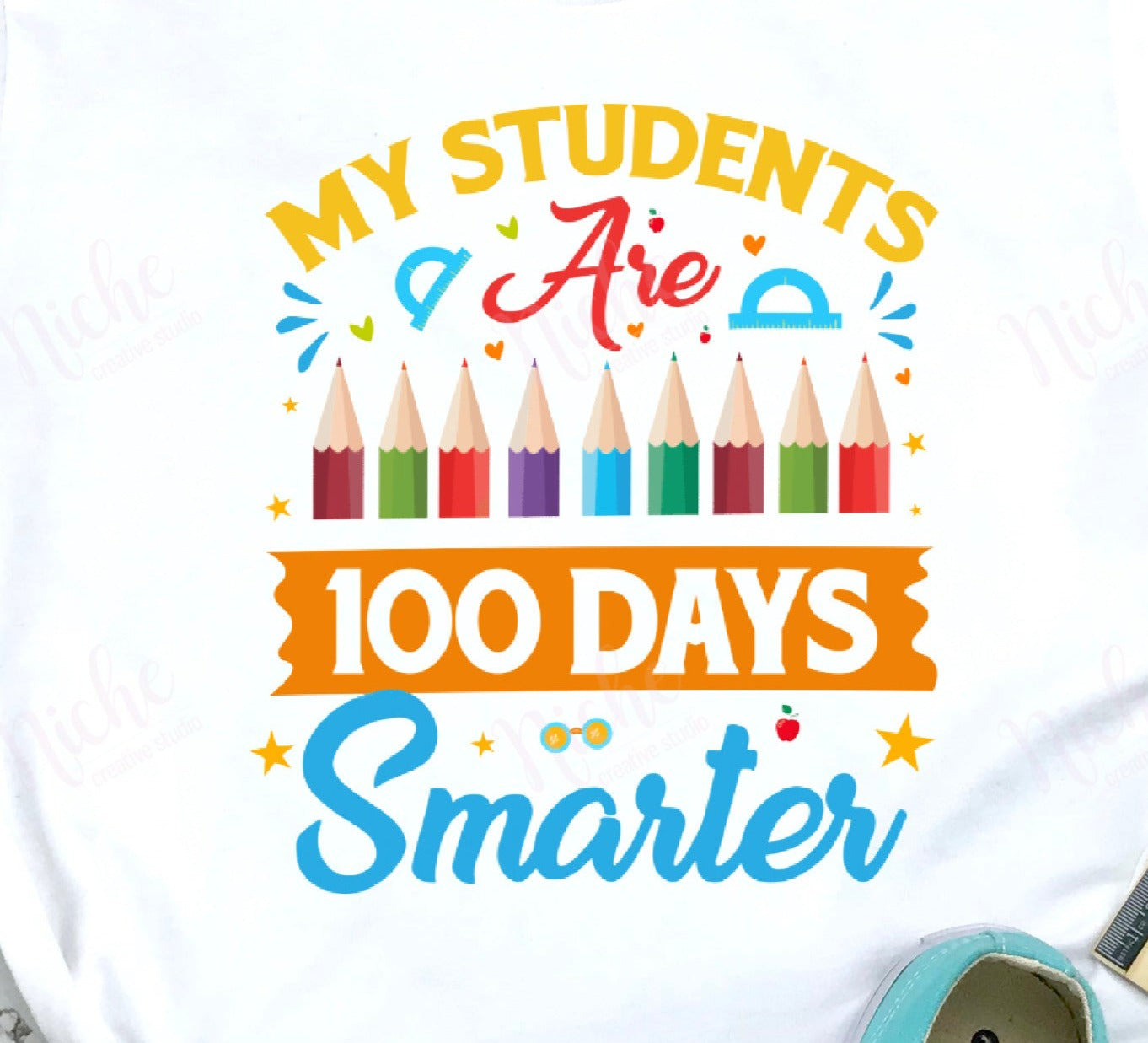 *Teacher 100 Days Smarter Screen Decal