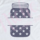 * Mason Jar Blue Stars Name Decal