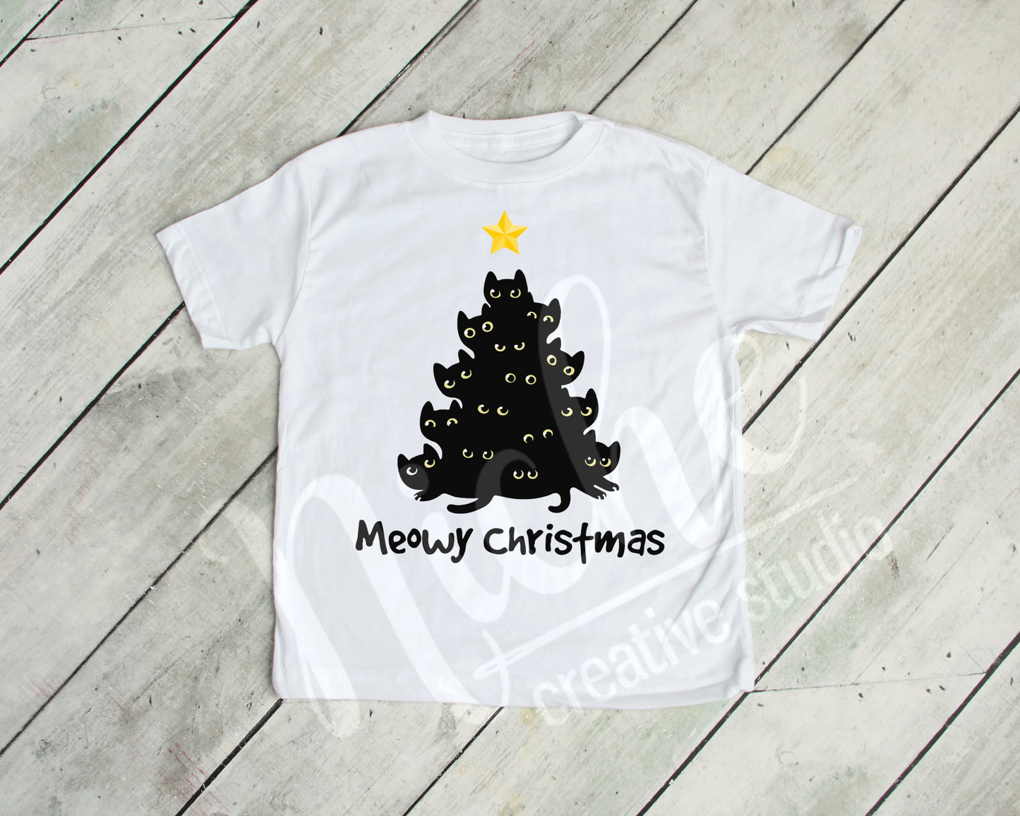 * Meowy Christmas Decal