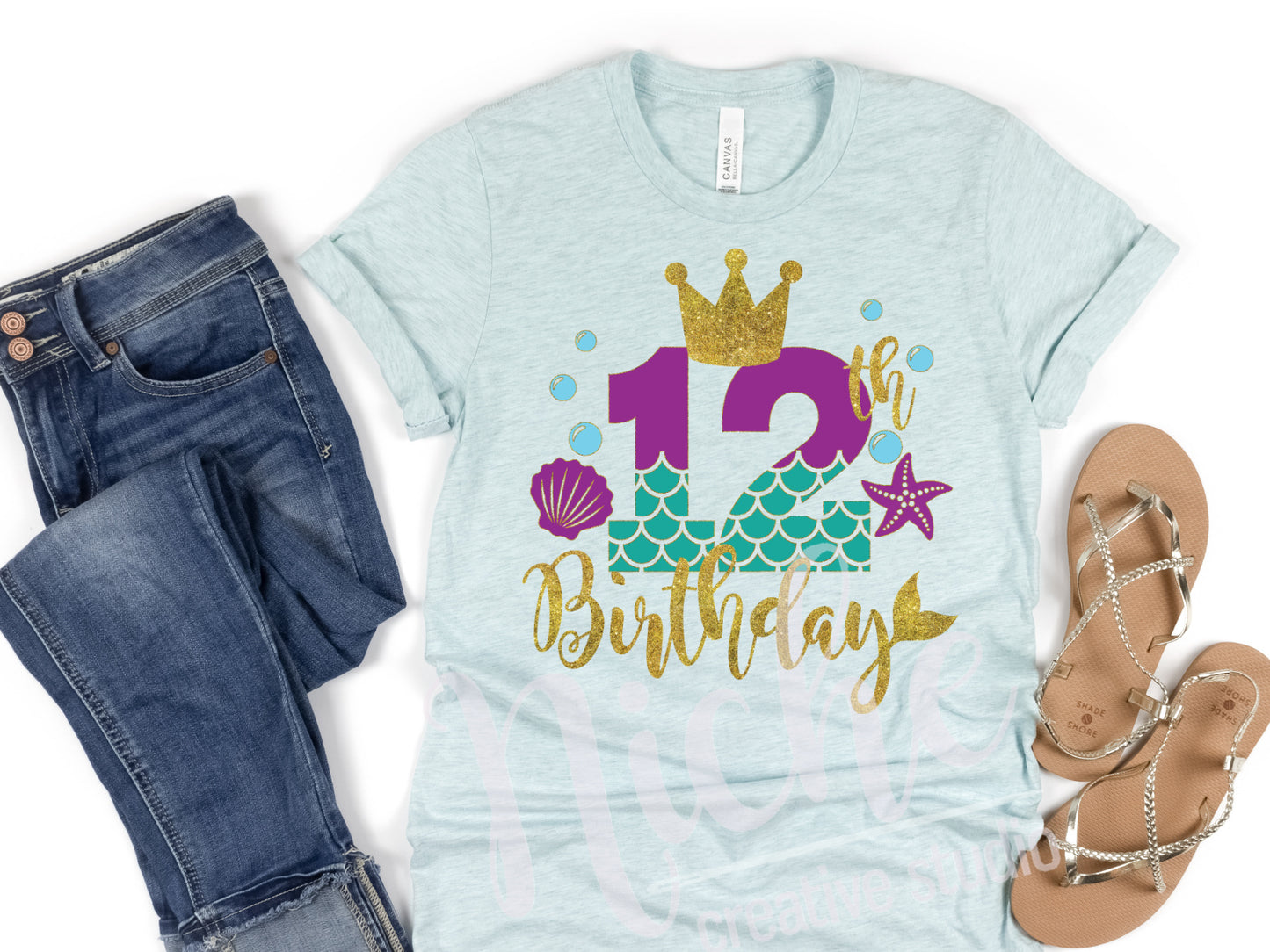 * Mermaid Birthday  Number Decals