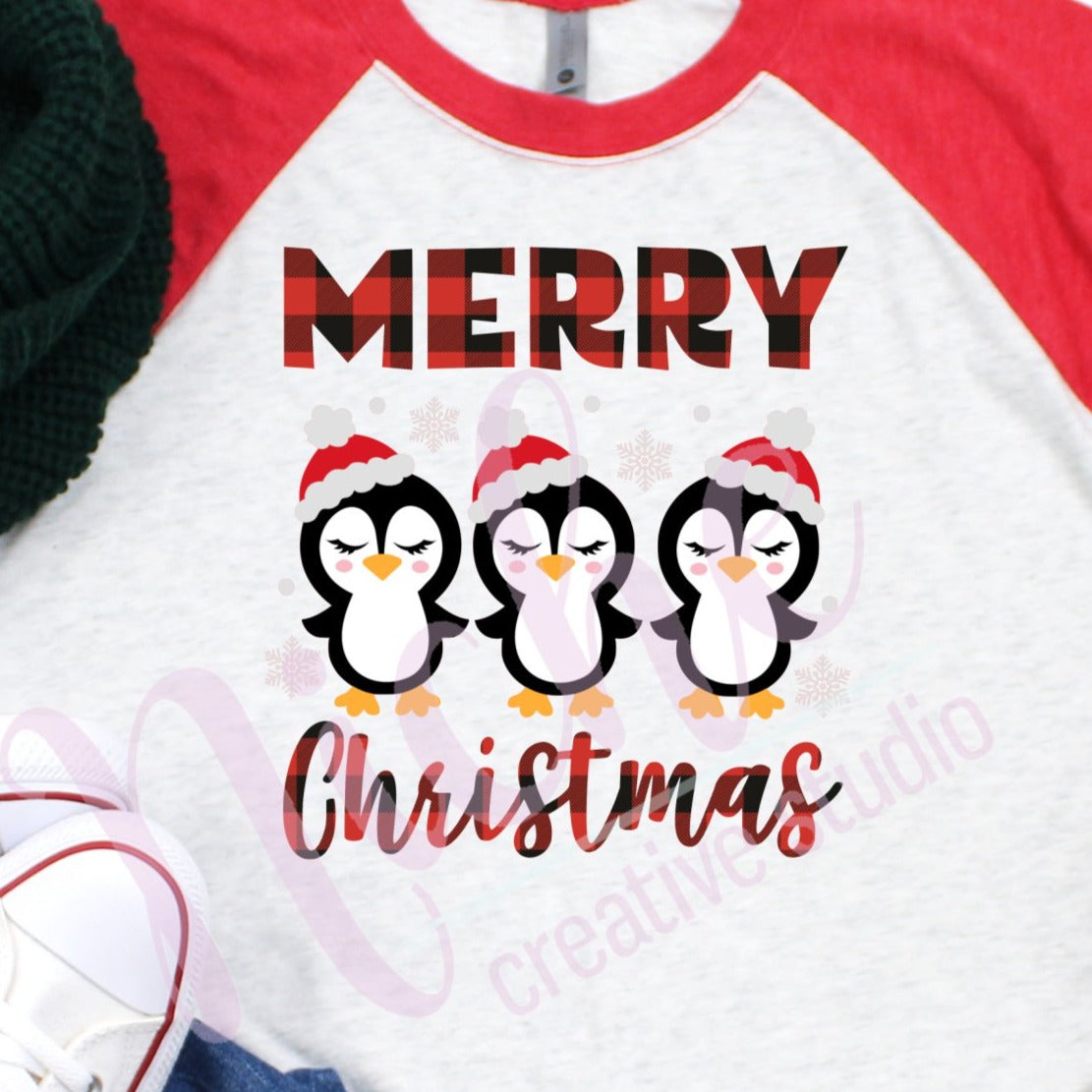* Merry Christmas Penguins Decal