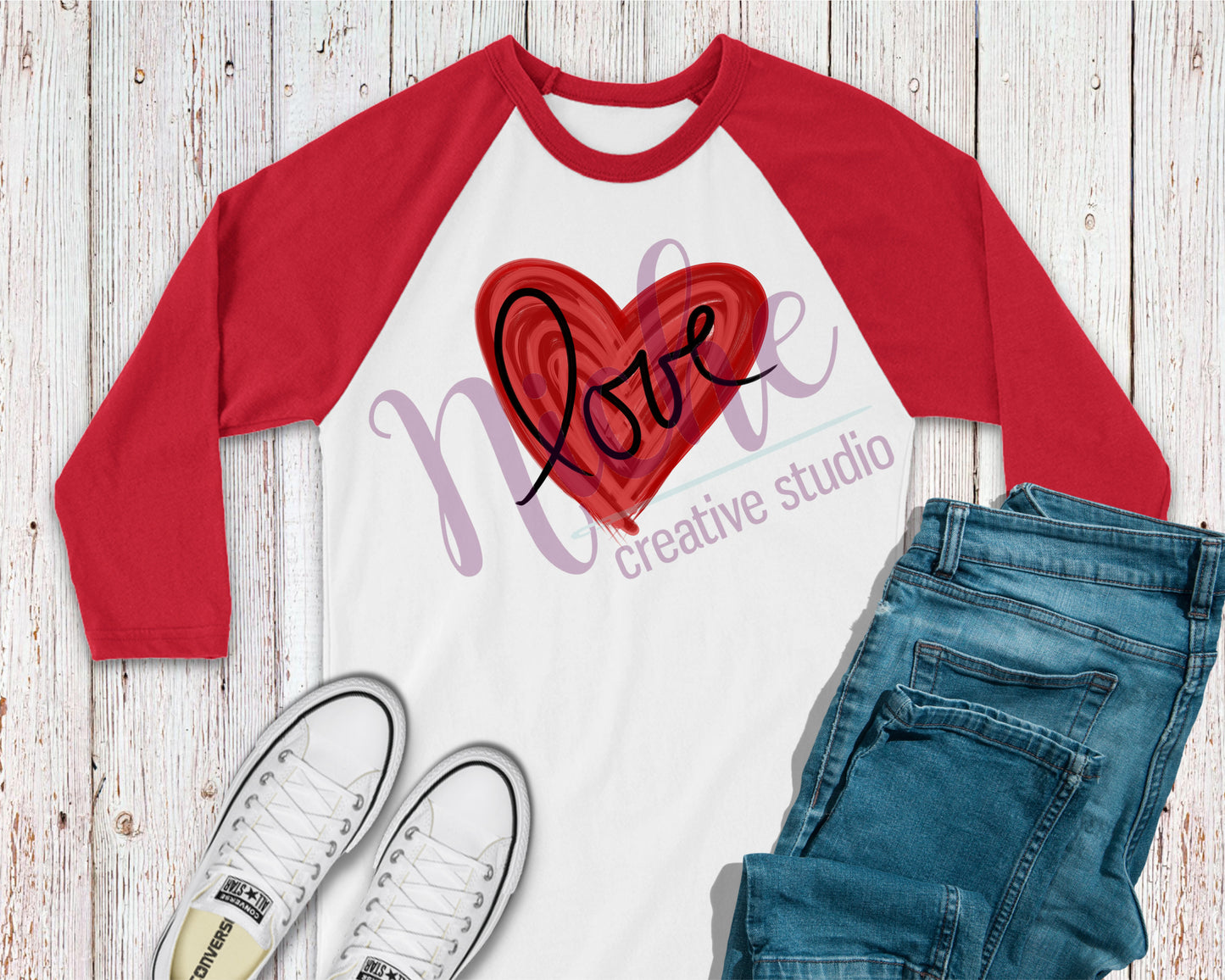 * Painted Heart Love Decal
