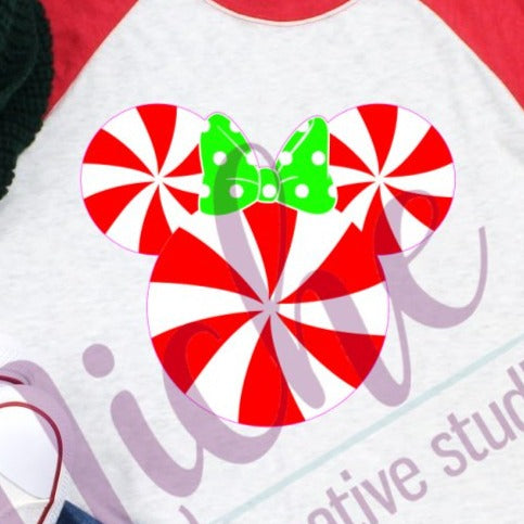 * Peppermint Mouse Ear Girl Decal