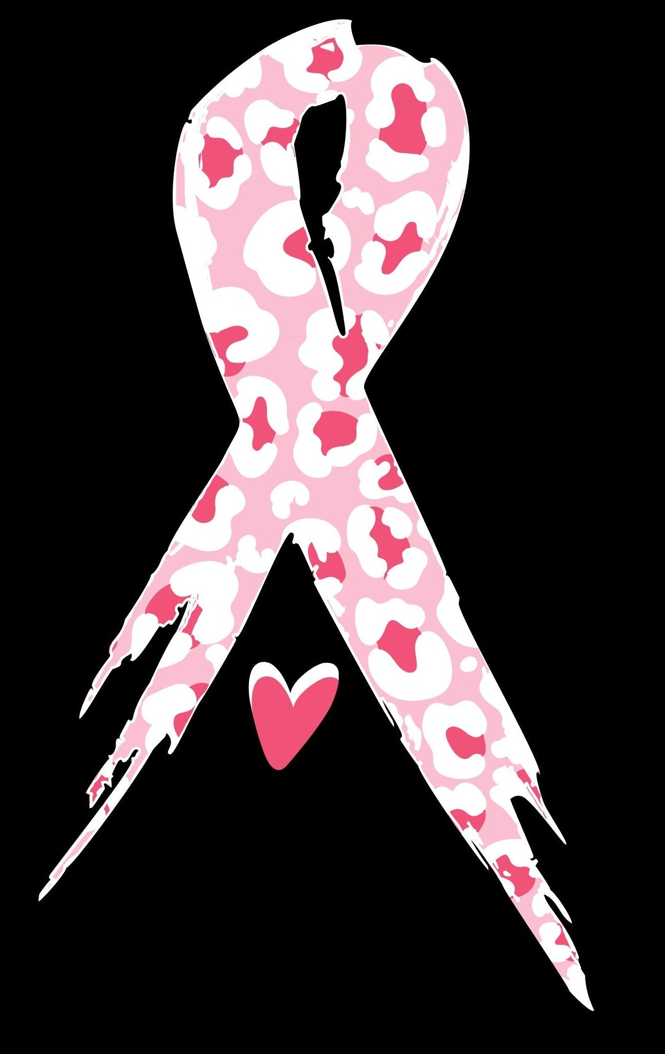* Pink Leopard Ribbon Decal